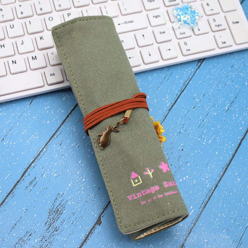 Wholesale Cotton and Linen Retro Curled Pencil Case